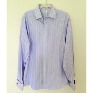 Brooks Brothers Regent Stripe Non Iron Office Classic Long Sleeve Shirt 15 1/2